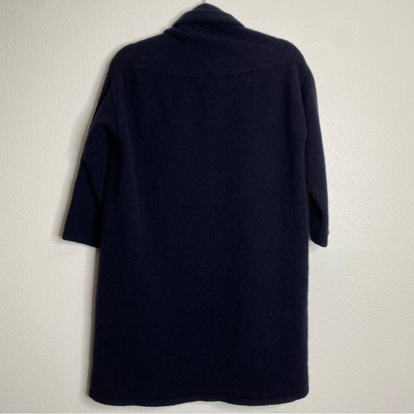 Erdaine Knitwear Open Front Wool Sweater Navy S - Picture 6 of 6